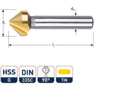 Rotec verzinkfrees 60gr. 3-snijder 12.5mm