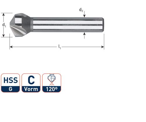 Rotec verzinkfrees 120gr. 3-snijder 10.4mm