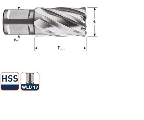 Rotec kernboor hss silver-line 39.0mm sl30 weldon