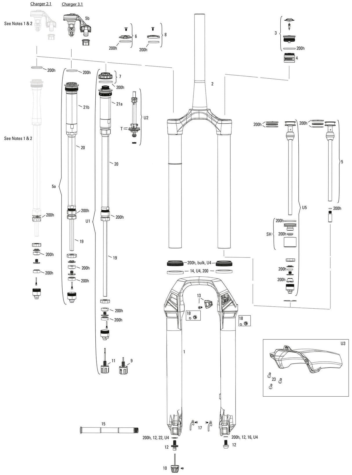 Rockshox verende voorvork lyrik ultimate rc2 27,5 boost sus.fork rs lyrik ult.rc2 27,5 boost red 150mm
