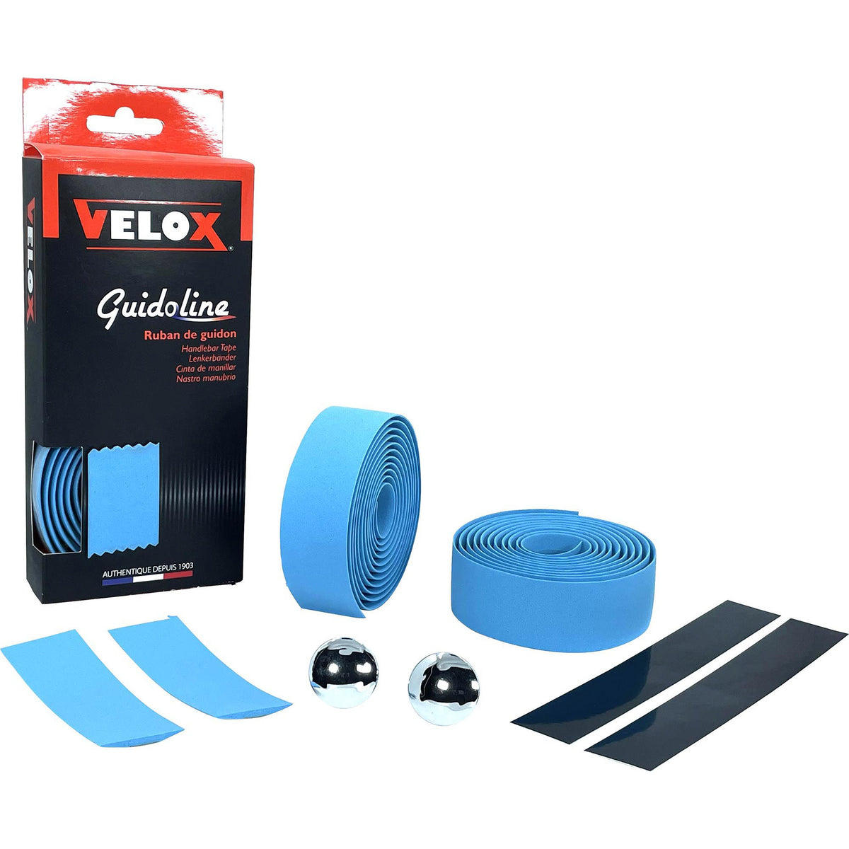 Velox stuurtape maxi cork lichtblauw (2st)