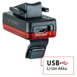 Vdo eco light red rl plus usb achterlicht li-on accu+remlicht aan uit