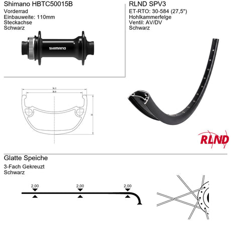 Roland voorwiel spv3 27,5 30-584 32g ta hbtc500b zw zw