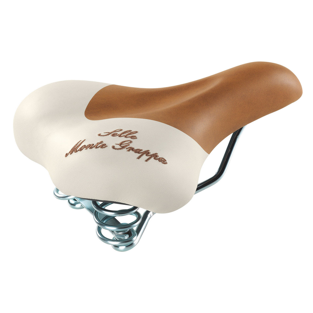 Selle Monte Grappa Zadel Fashion met veer honey cream