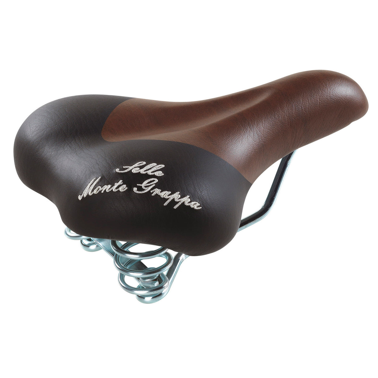 Selle monte grappa monte grappa zadel fashion met veer d-bruin zwart