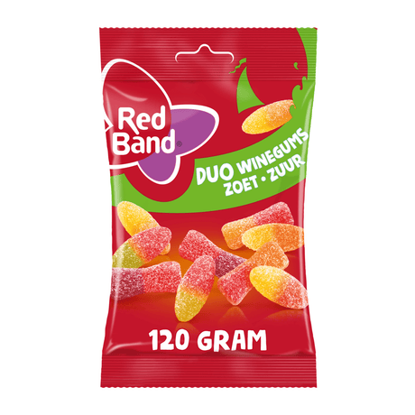 Red band duo winegums zoet zuur - snoep fruitige combinatie - 12x120g