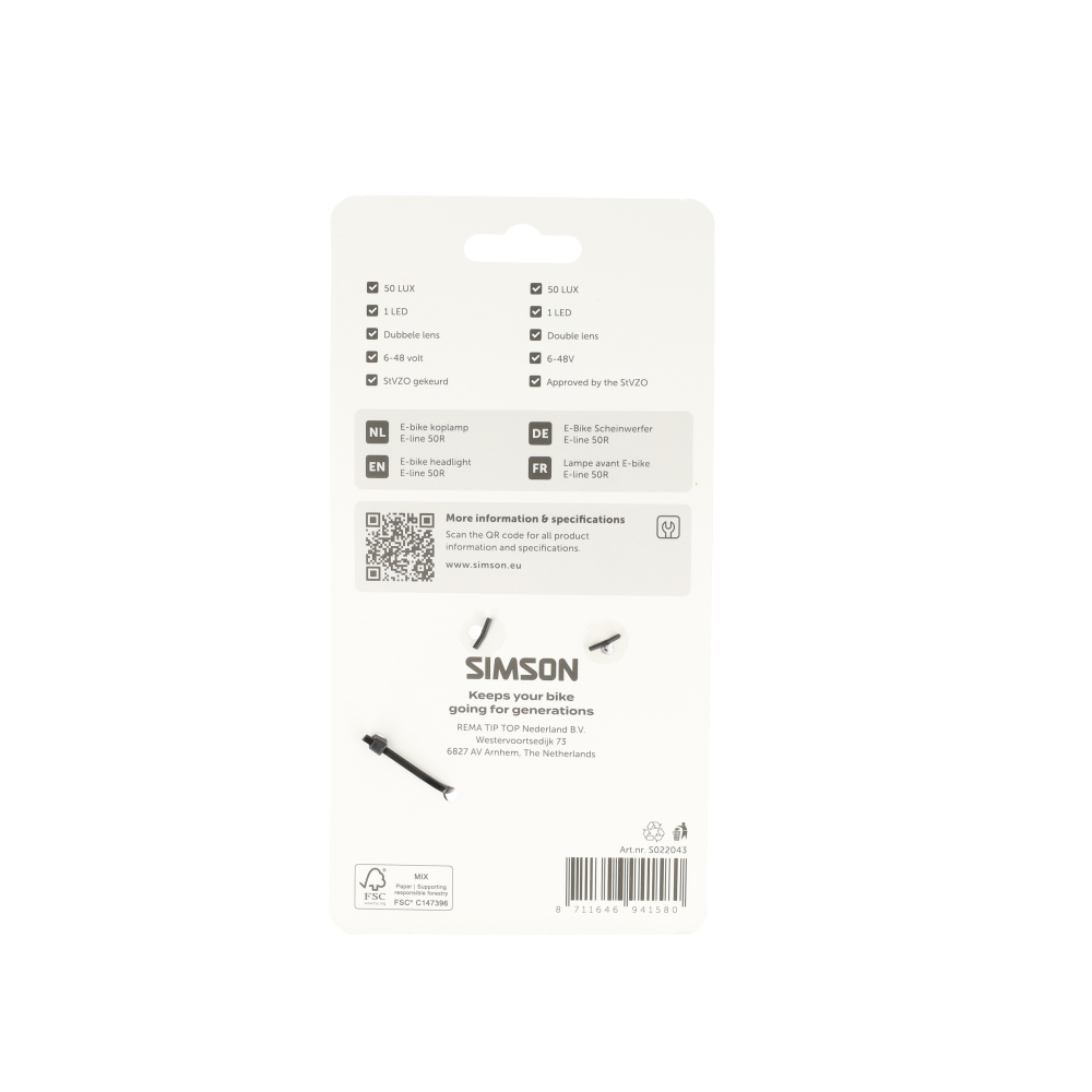 Rema tip top nederland b.v. simson koplamp aurora e-line 50r