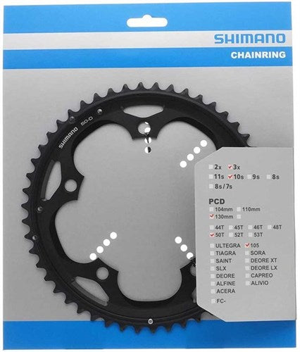 Shimano blad 10v 50t 105 triple 130mm fc-5703 zwart