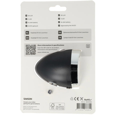 Simson koplamp classic luxurious batterij