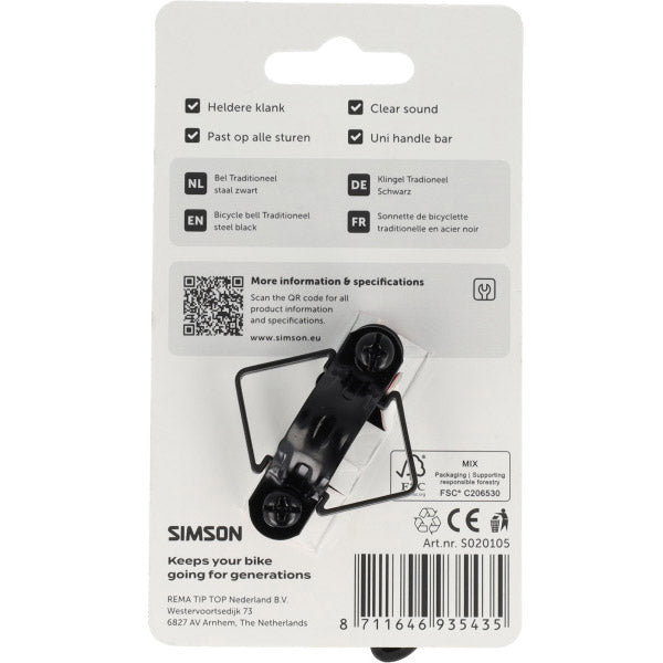 Simson bel traditioneel zwart staal