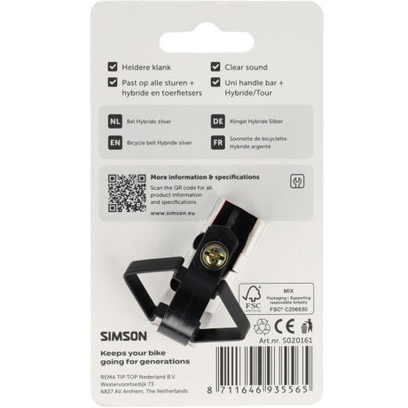 Simson bel hybride zilver