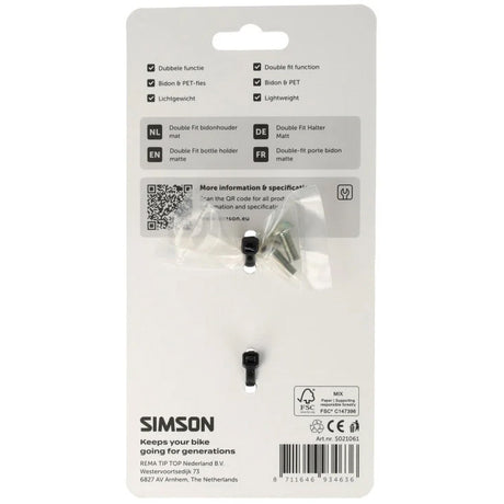 Simson fles- en bidonhouder double fit mat zwart