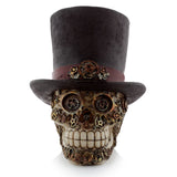 Steam punk stijl schedel met hoge hoed woonaccessoire