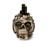 Steampunk stijl schedel met tandwielen en veren woonaccessoire