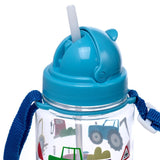 Ecozen kinder waterfles 450ml flip straw kleine tractors