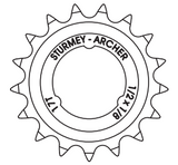 Sturmey-archer europa n.v. sa tandwiel 1 8 extra diep doorgezet 17t