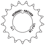 Sturmey-archer europa n.v. tandwiel sturmey archer 17t - 1 8 vlak model - chroom