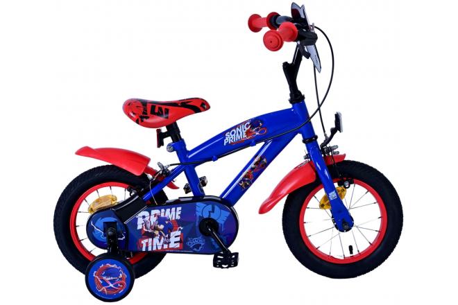 Sonic Prime Prime Kinderfiets Jongens 12 inch Blauw Rood Twee handremmen