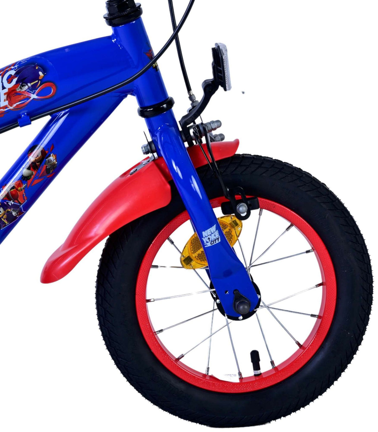 Sonic Prime Prime Kinderfiets Jongens 12 inch Blauw Rood Twee handremmen