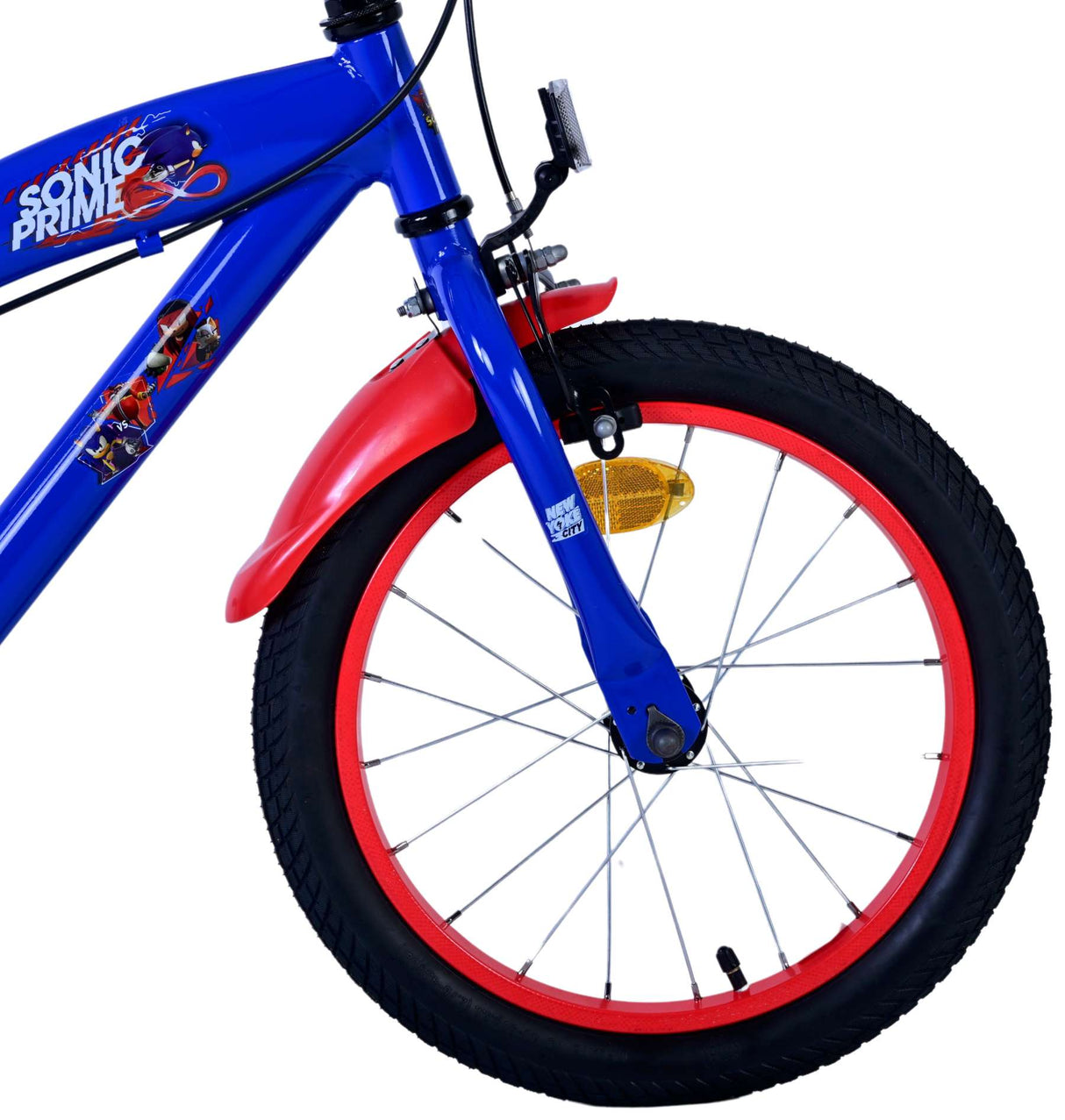 Sonic Prime Prime Kinderfiets Jongens 16 inch Blauw Rood Twee handremmen