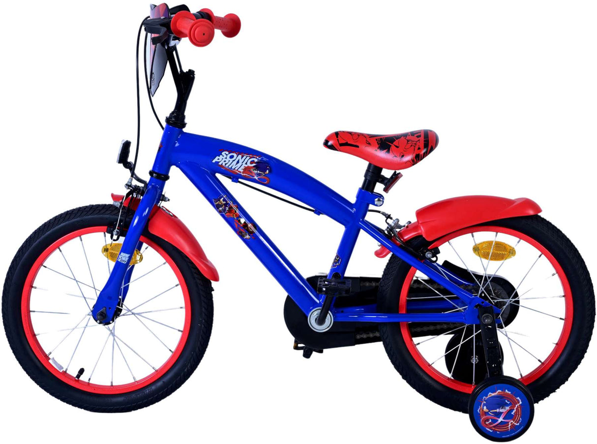 Sonic Prime Prime Kinderfiets Jongens 16 inch Blauw Rood Twee handremmen