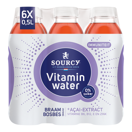 Sourcy vitaminwater braam acai pet (6x 50cl)