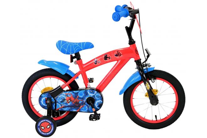 Spiderman marvel spider-man kinderfiets - jongens - 14 inch - rood blauw