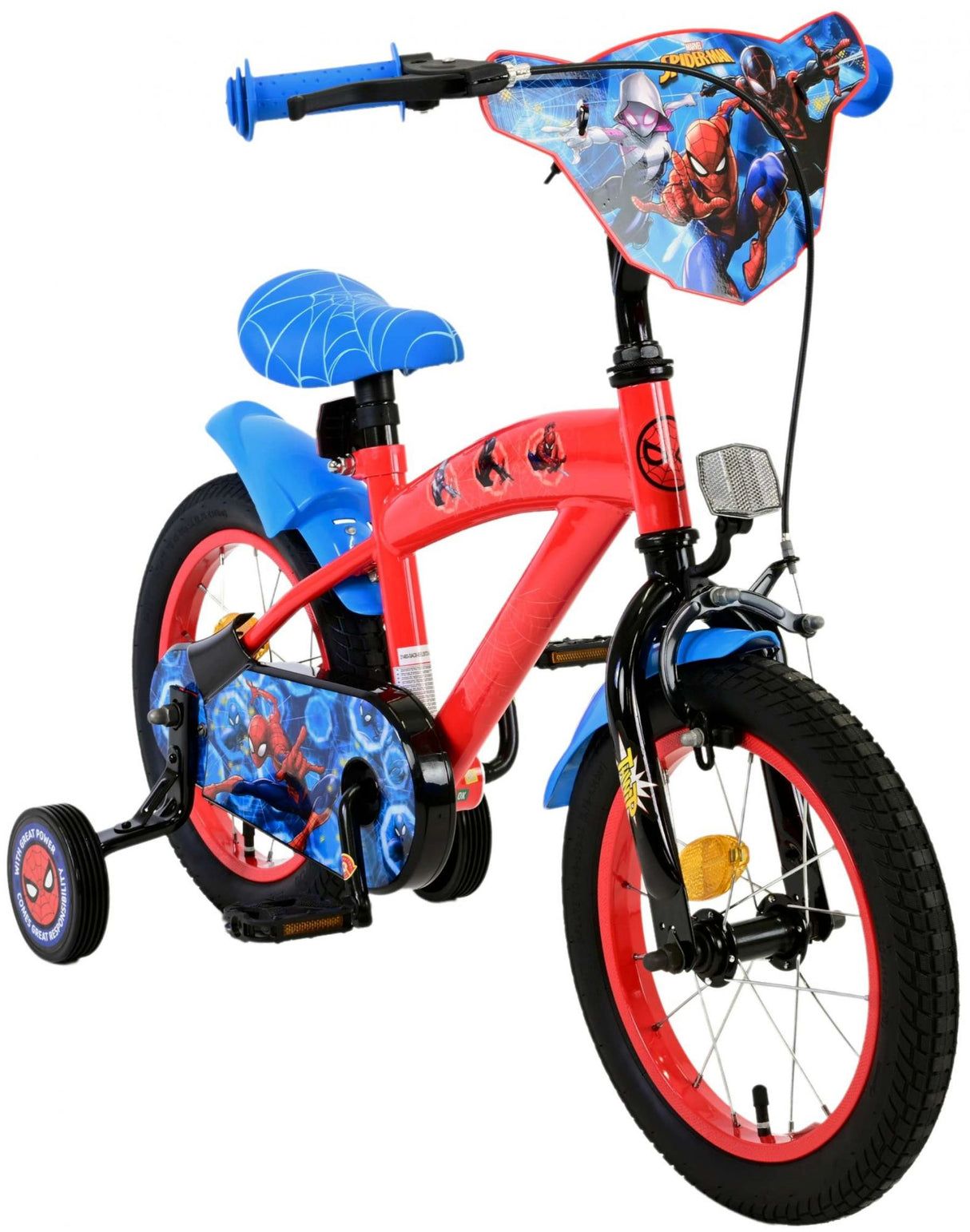 Spiderman marvel spider-man kinderfiets - jongens - 14 inch - rood blauw