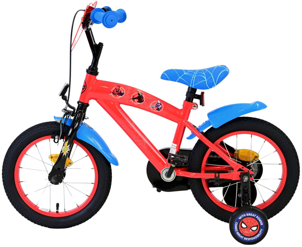 Spiderman marvel spider-man kinderfiets - jongens - 14 inch - rood blauw