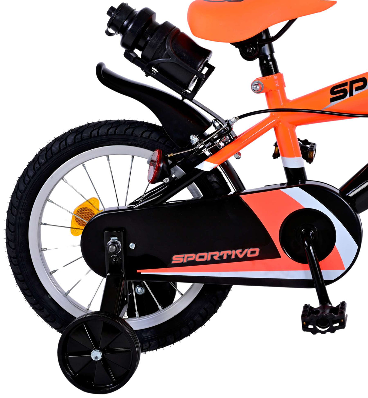 Volare Sportivo Kinderfiets Jongens 14 inch Neon Oranje Zwart Twee Handremmen