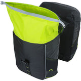 Basil Miles Double Bag waterdichte dubbele fietstas, unisex, sportief, zwart-limoen