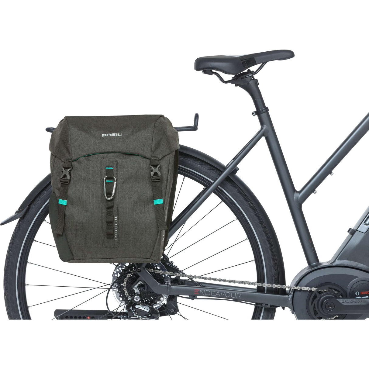 Basildiscovery365D dubbele fietstas zwart melee