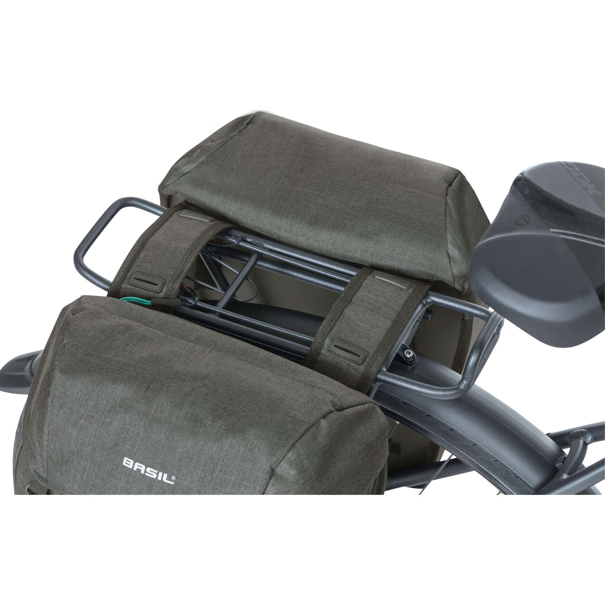 Basildiscovery365D dubbele fietstas zwart melee