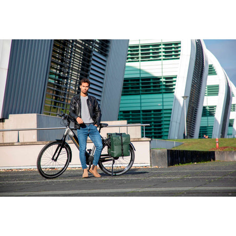 Fietstas Odense - Stoere, ruime dubbele achtertas voor elektrische fietsen - Groen