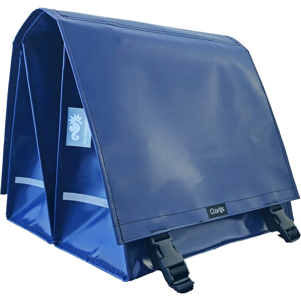 Clarijs fietstas dubbel xl pvc 46l met uitsparing d blauw