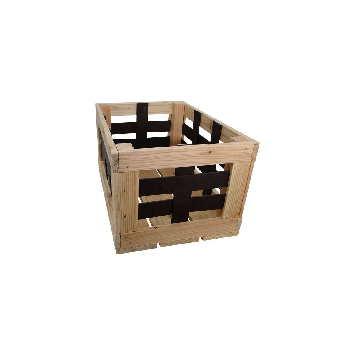 Fietskrat leren raster 20L 40x29x24cm