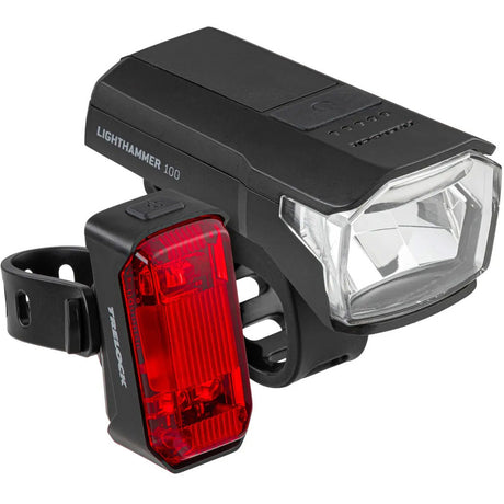 Trelock verlichtingsset lighthammer 100 100lux usb