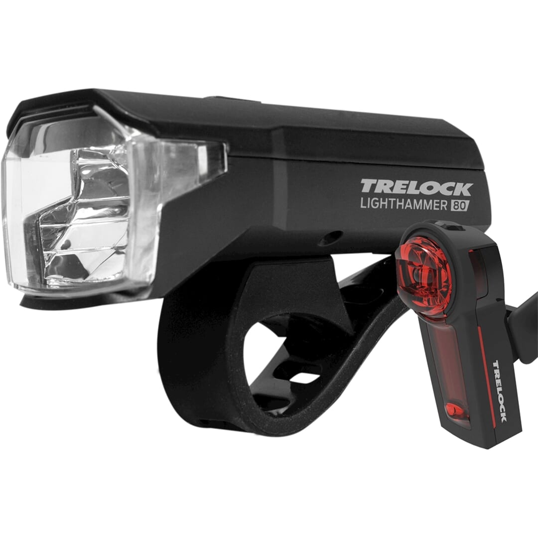 Trelock verlichtings set lighthammer ls 480 ls 740 80 lux