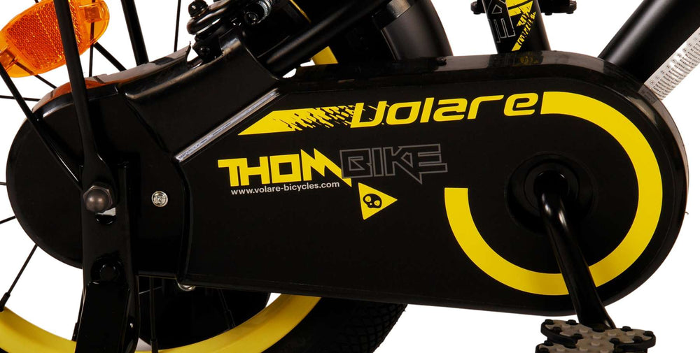 Volare Thombike Kinderfiets Jongens 14 inch Zwart Geel Twee Handremmen