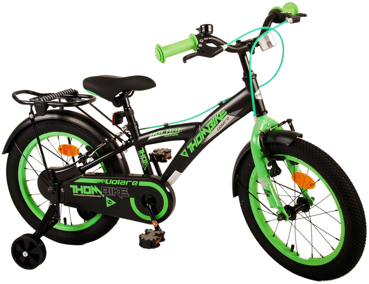 Volare Thombike Kinderfiets Jongens 16 inch Zwart Groen Twee Handremmen