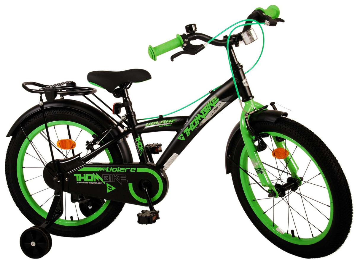 Volare Thombike Kinderfiets Jongens 18 inch Zwart Groen Twee handremmen