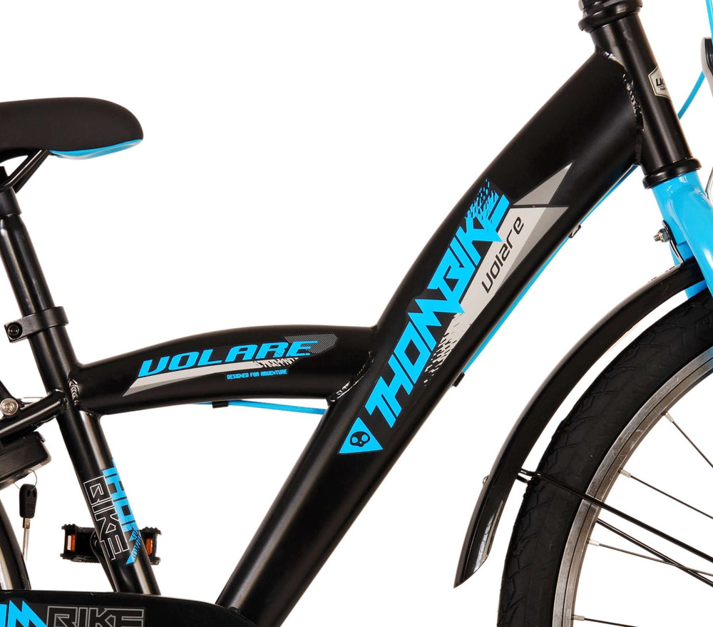 Volare thombike kinderfiets - jongens - 24 inch - zwart blauw - twee handremmen