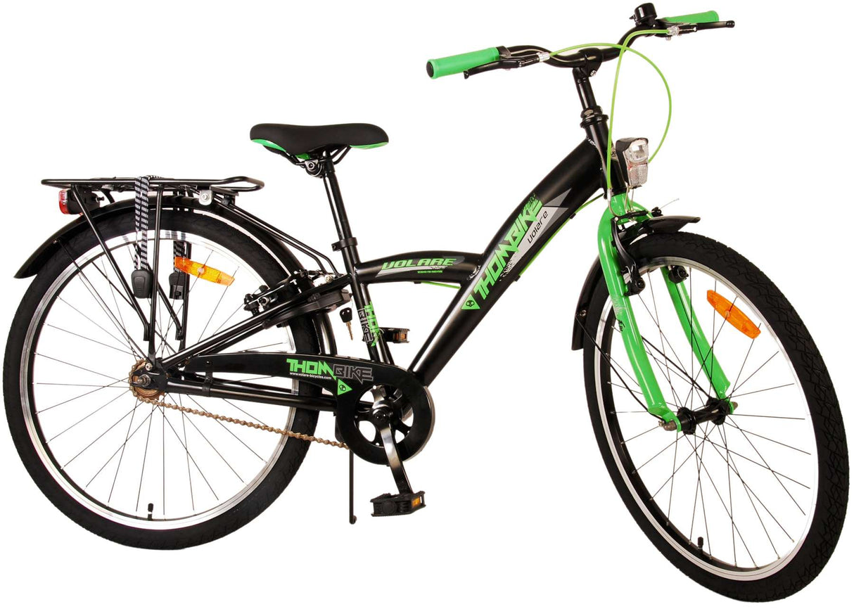 Volare Thombike Kinderfiets - Jongens - 24 inch - Zwart Groen - Twee handremmen