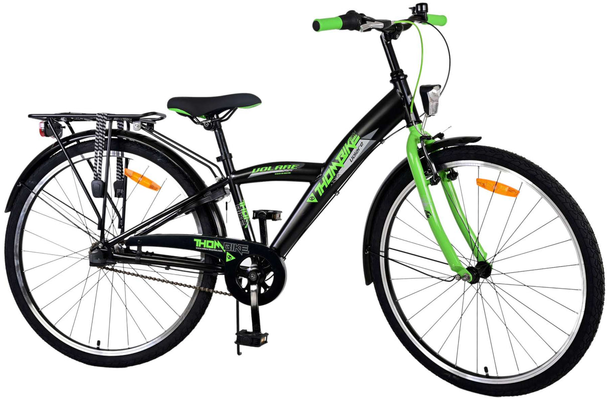 Volare Thombike Kinderfiets - Jongens - 26 inch - Zwart Groen - 3 versnellingen