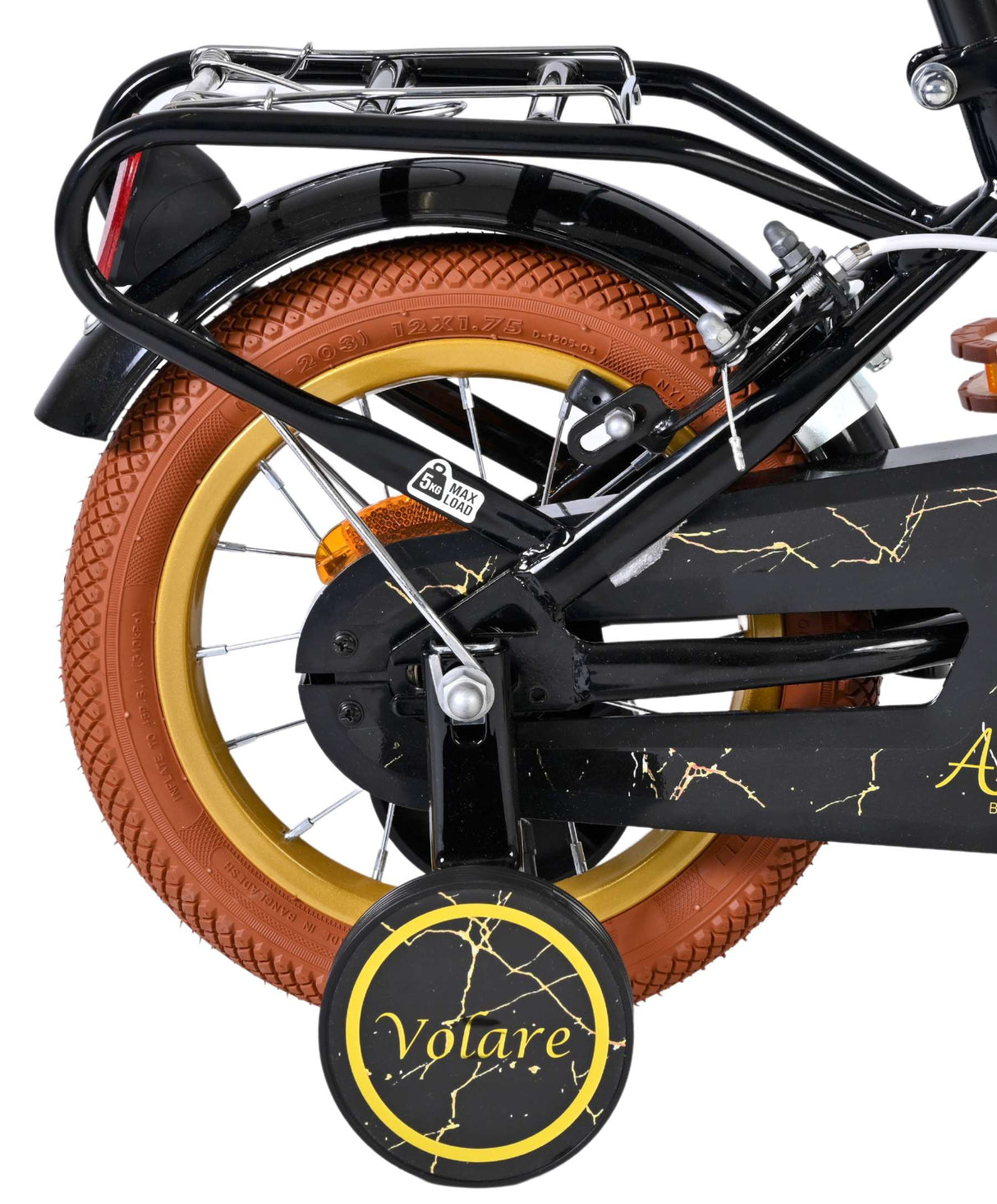 Volare ashley kinderfiets - meisjes - 12 inch - zwart - twee handremmen