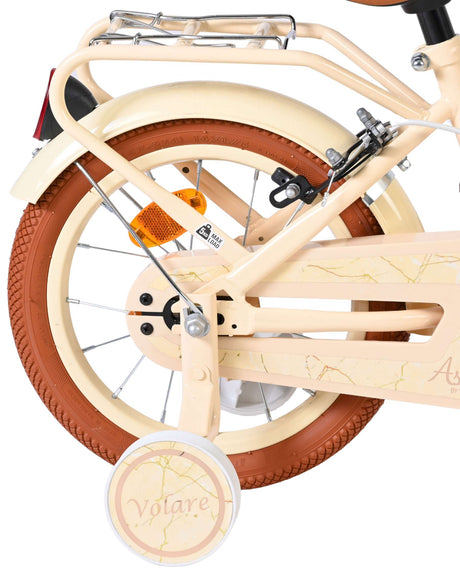 Volare ashley kinderfiets - meisjes - 14 inch - creme - twee handremmen