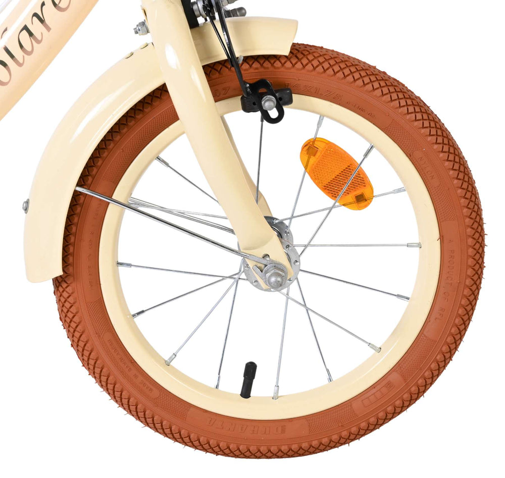 Volare ashley kinderfiets - meisjes - 14 inch - creme - twee handremmen