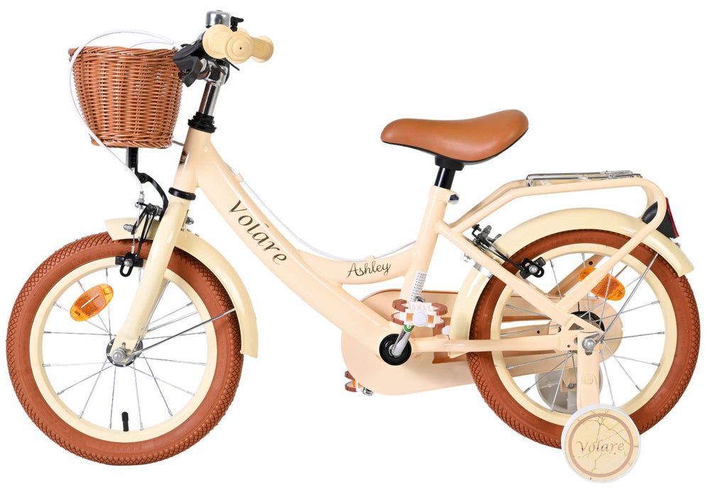 Volare ashley kinderfiets - meisjes - 14 inch - creme - twee handremmen