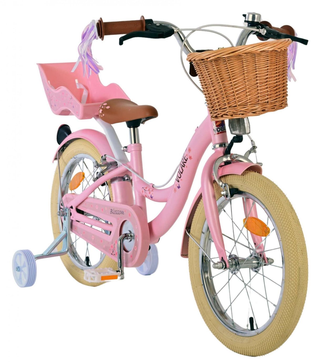 Volare Blossom Kinderfiets Meisjes 16 inch Roze Twee Handremmen