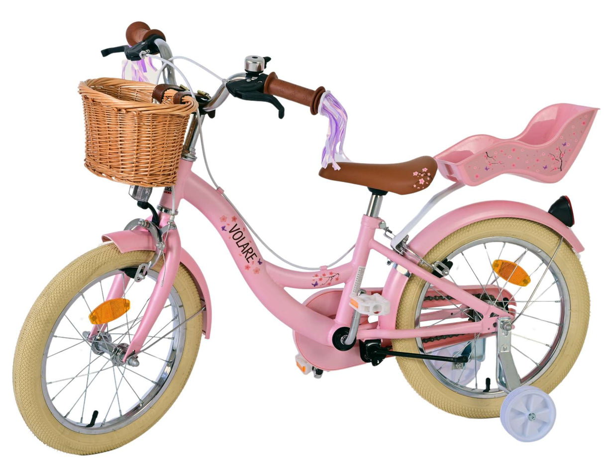 Volare blossom kinderfiets - meisjes - 16 inch - roze - twee handremmen